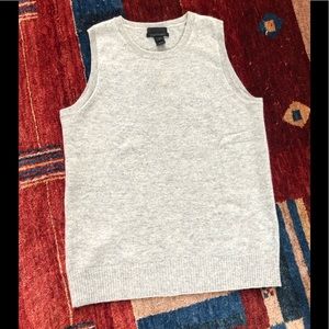 J. Crew, 100% cashmere, light grey tank.